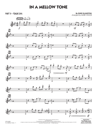 In A Mellow Tone (arr. Mark Taylor) - Part 3 - Tenor Sax