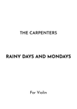 Rainy Days And Mondays mini preview