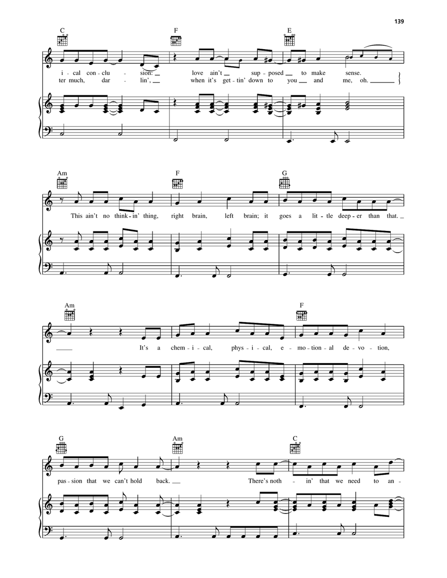 (This Ain't) No Thinkin' Thing Piano, Vocal, Guitar scores gallery preview page 2