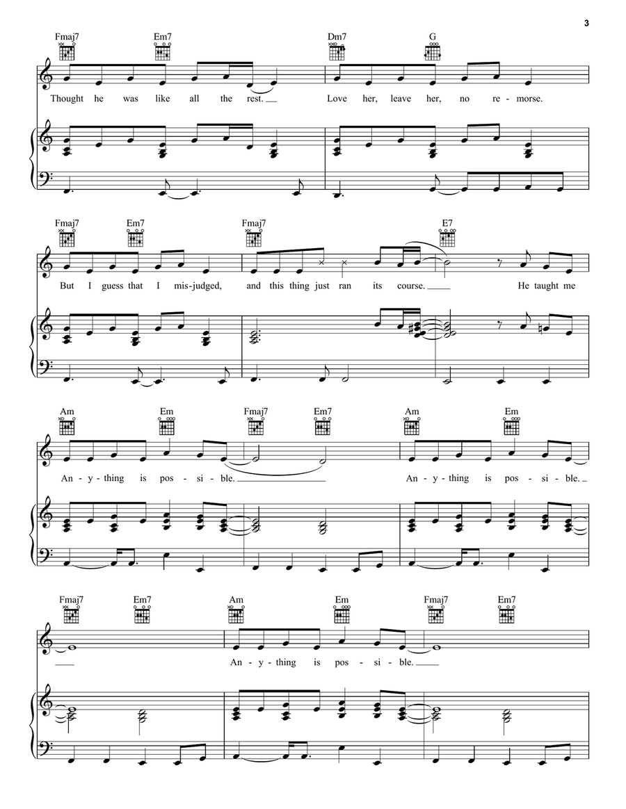 Anything Is Possible Anything Is Possible Piano, Vocal, Guitar scores gallery preview page 3