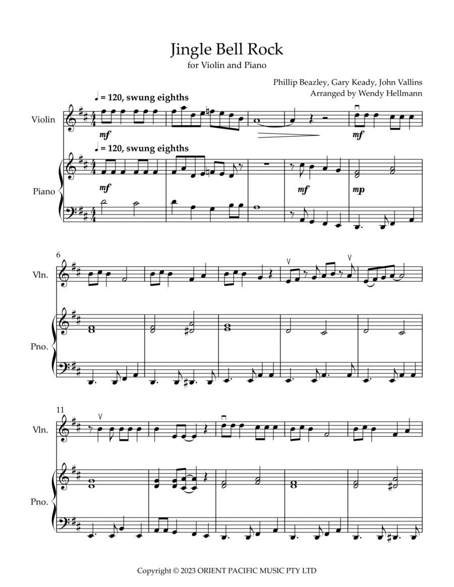 Jingle Bell Rock Violin Solo scores gallery preview page 1