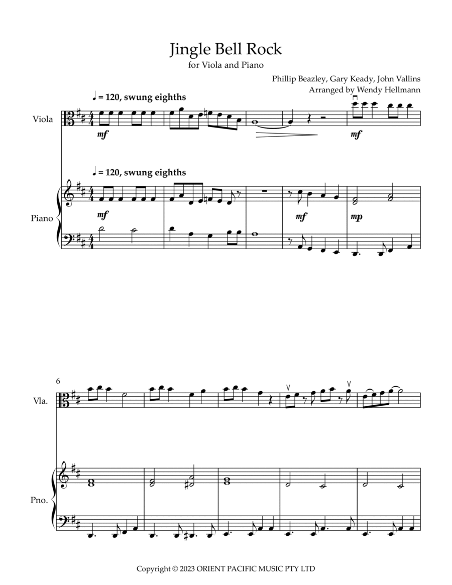 Jingle Bell Rock Viola scores gallery preview page 1