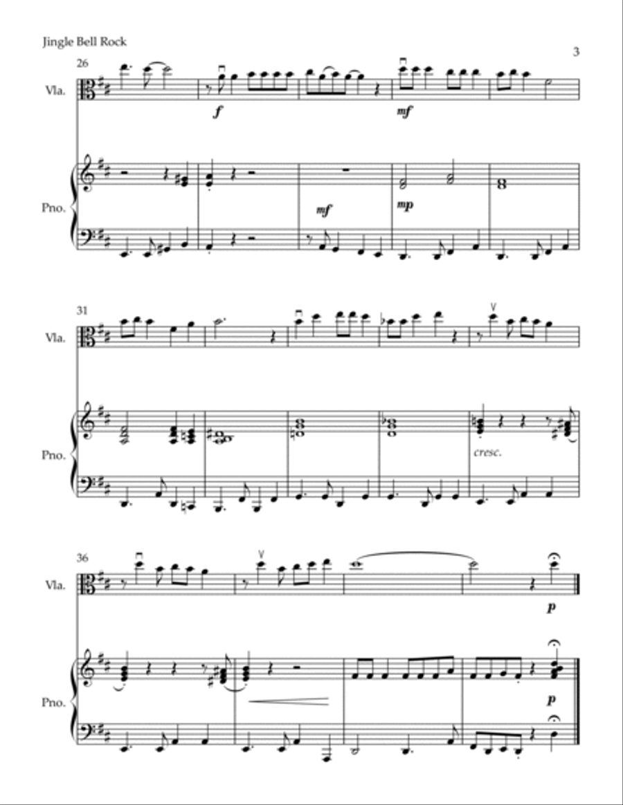 Jingle Bell Rock Viola scores gallery preview page 3