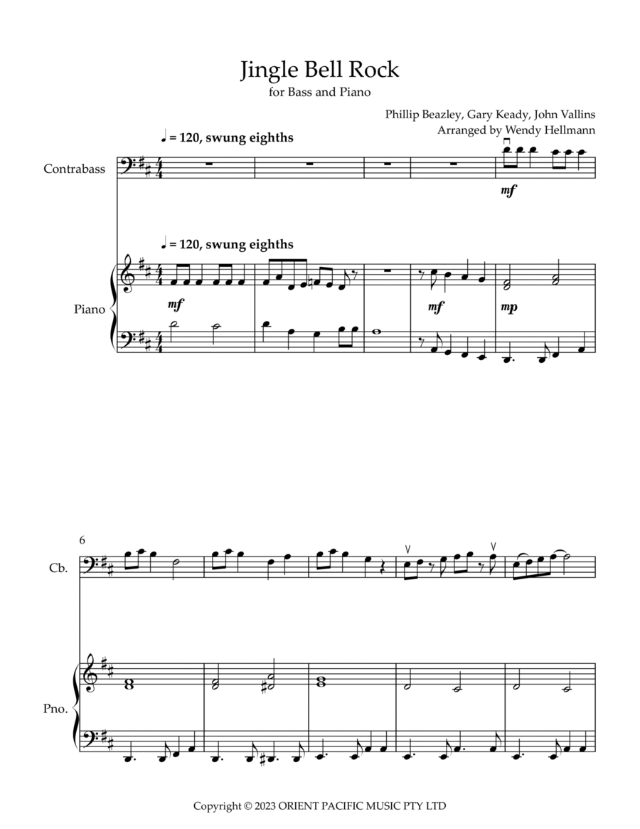Jingle Bell Rock Double Bass scores gallery preview page 1