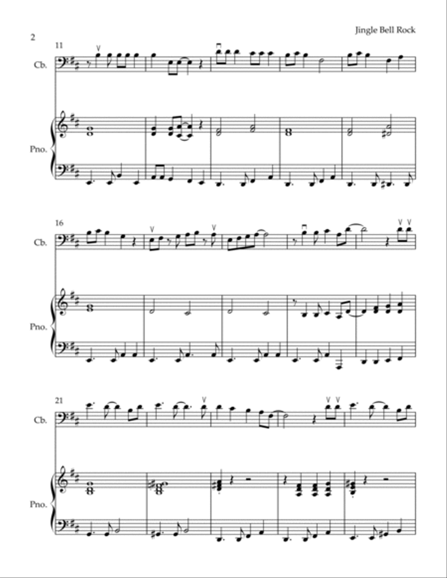 Jingle Bell Rock Double Bass scores gallery preview page 2