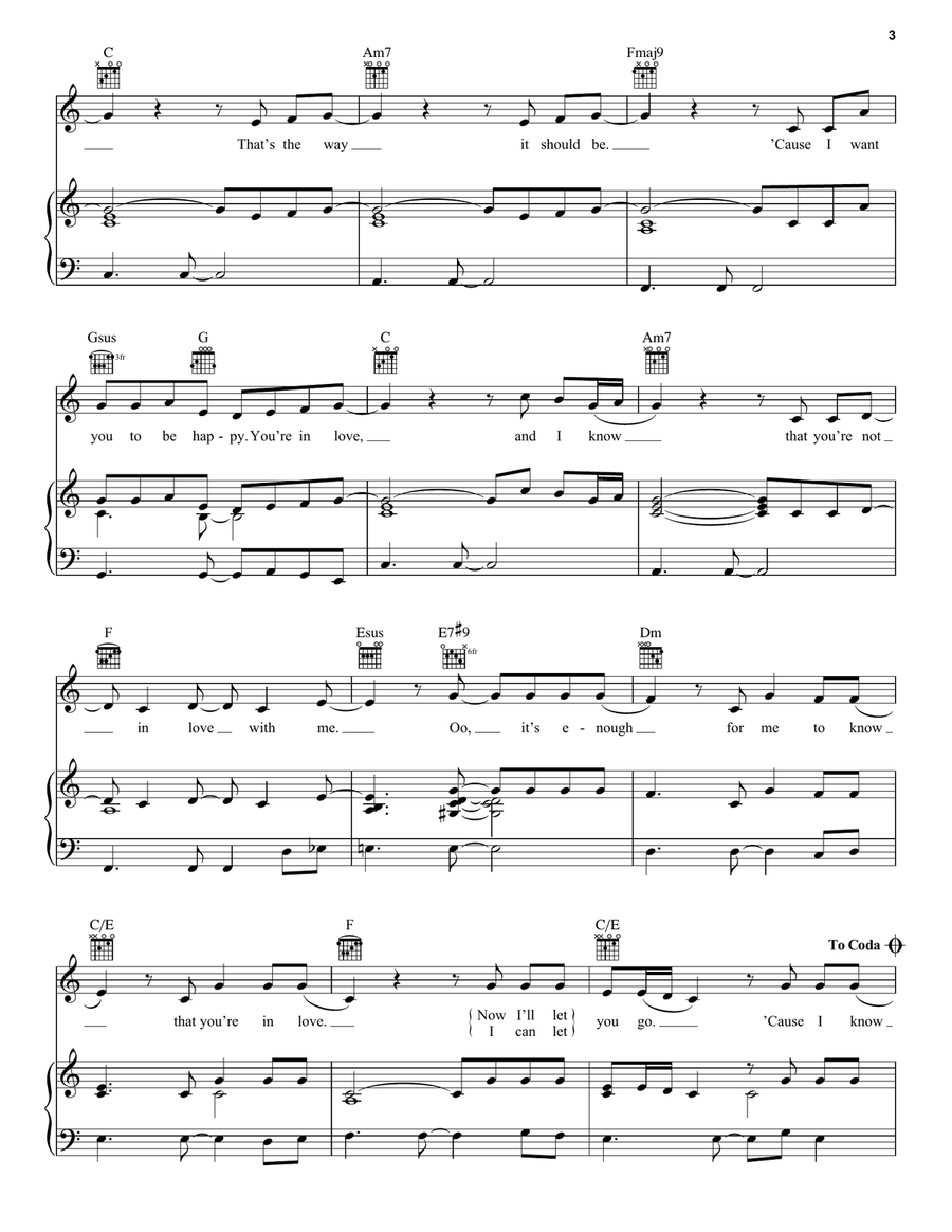 You're In Love You're In Love Piano, Vocal, Guitar scores gallery preview page 3