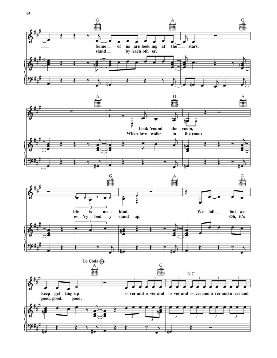 Message Of Love Piano, Vocal, Guitar scores gallery preview page 3