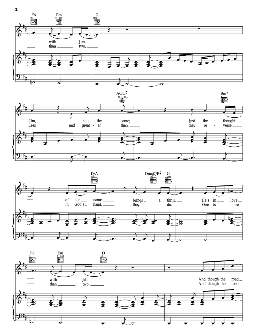 One Of Two One Of Two Piano, Vocal, Guitar scores gallery preview page 2