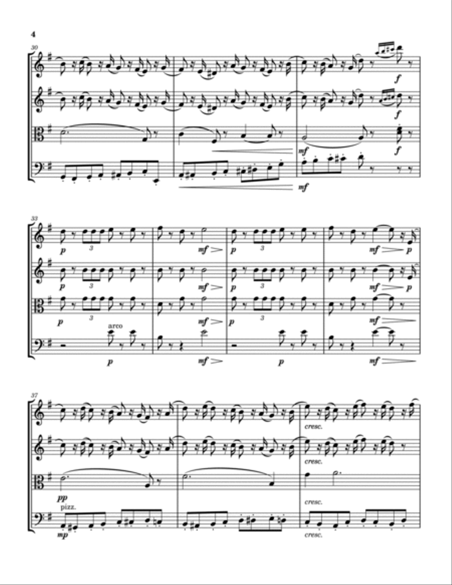 The Nutcracker Suite, Op. 71a: March String Quartet scores gallery preview page 4