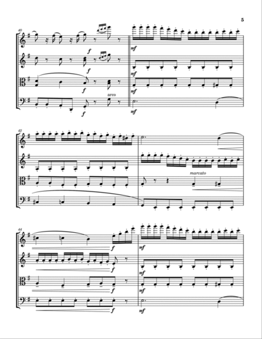 The Nutcracker Suite, Op. 71a: March String Quartet scores gallery preview page 5