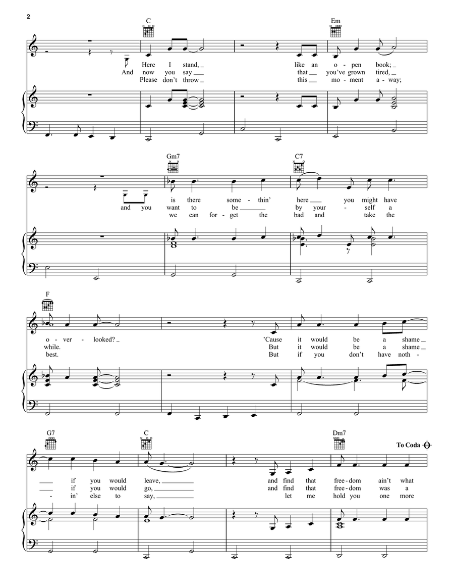For Ol' Times Sake For Ol' Times Sake Piano, Vocal, Guitar scores gallery preview page 2