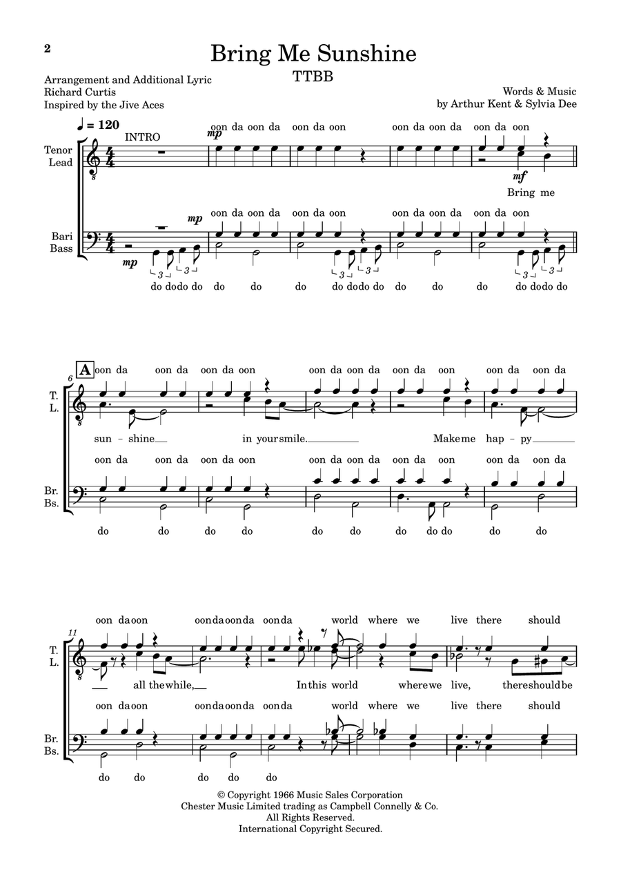 Bring Me Sunshine TTBB scores gallery preview page 2