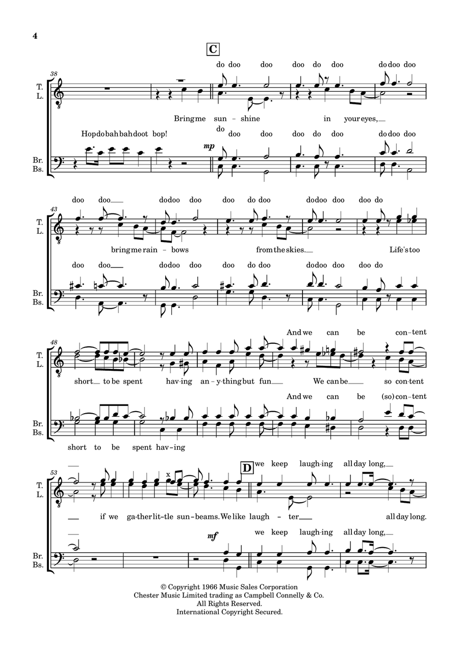 Bring Me Sunshine TTBB scores gallery preview page 4