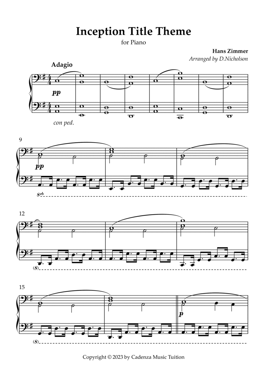 Time Piano Solo scores gallery preview page 1