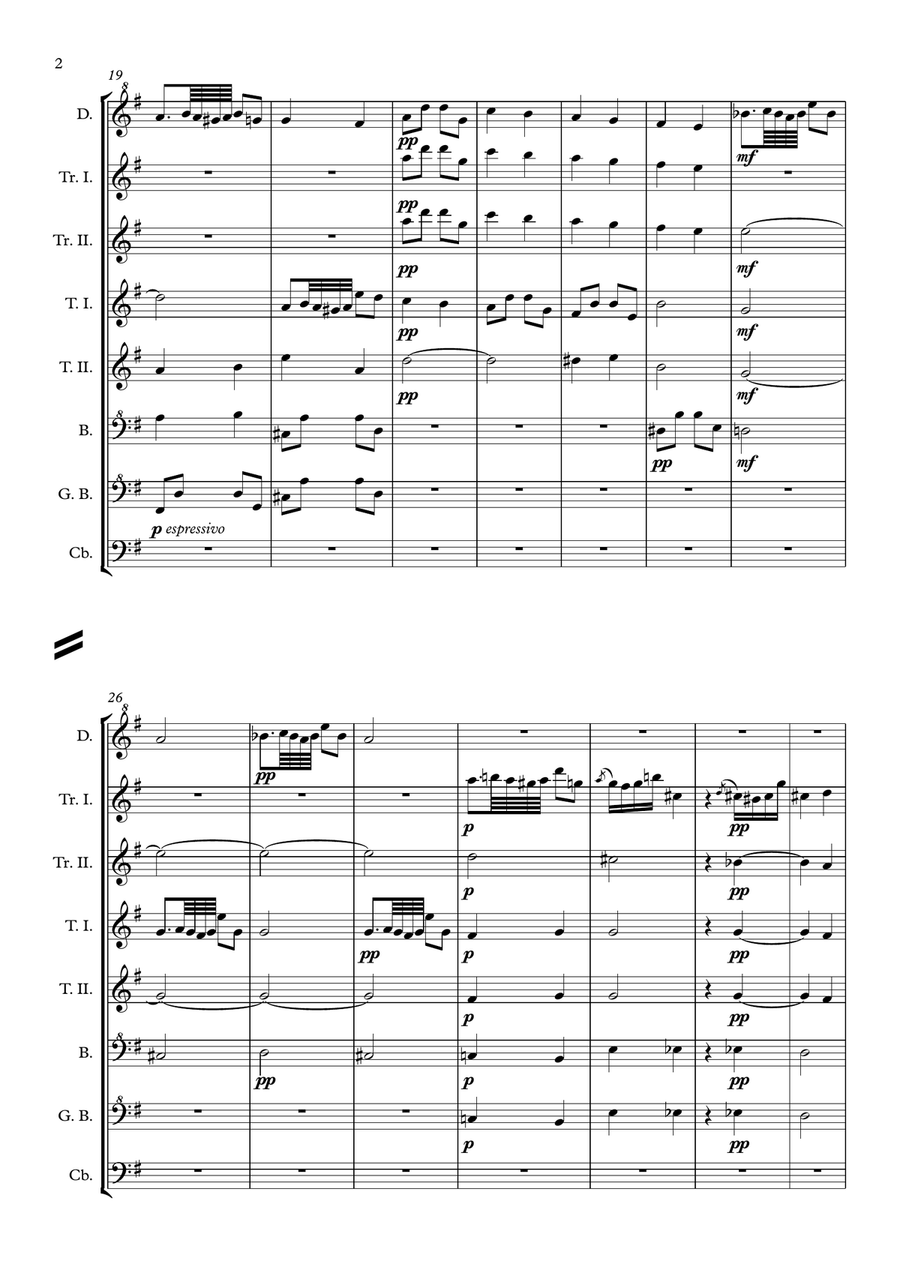 Andante Cantabile (for recorder orchestra) Recorder scores gallery preview page 2