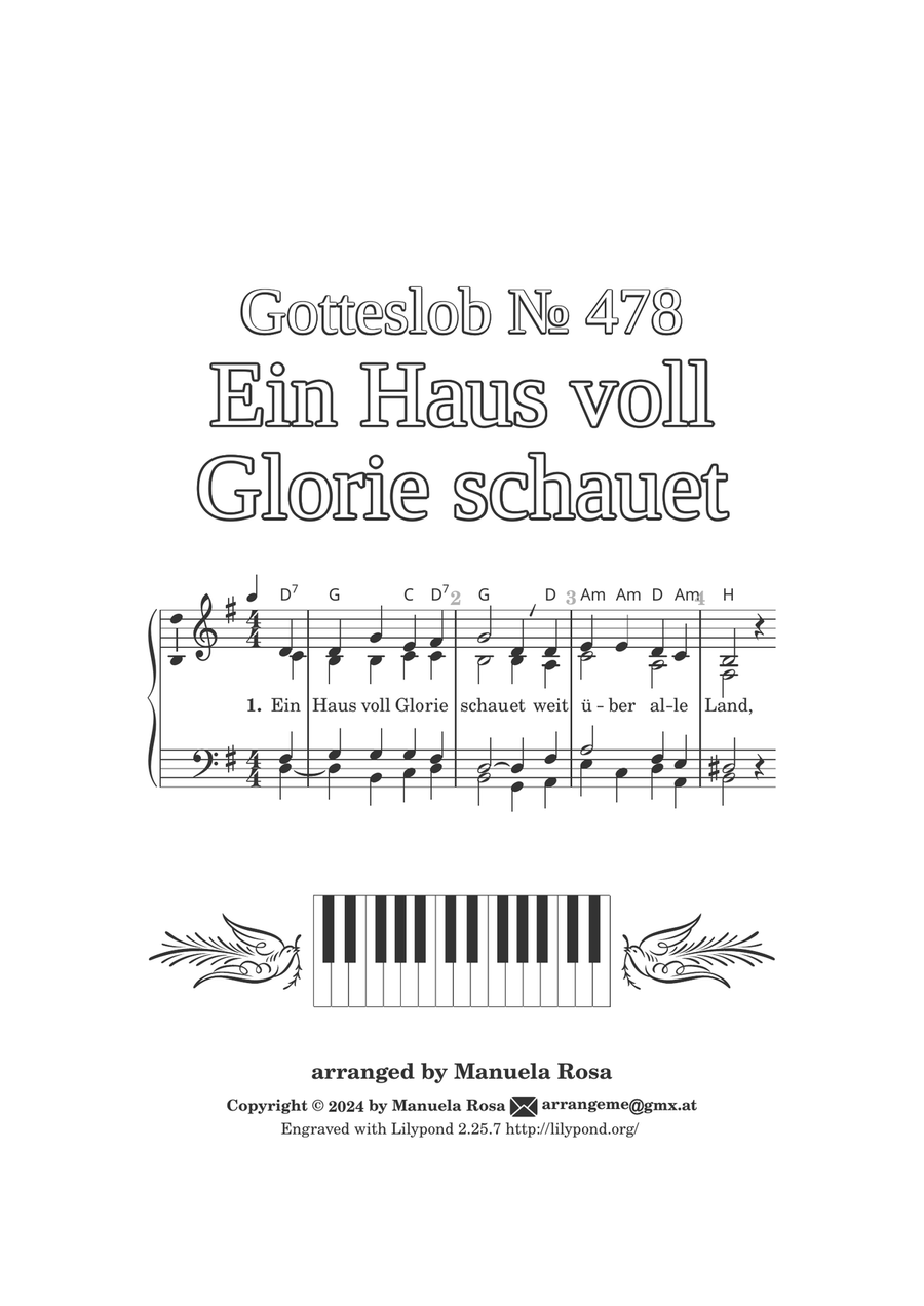 Ein Haus voll Glorie schauet (Gotteslob 478) Piano Solo scores gallery preview page 2