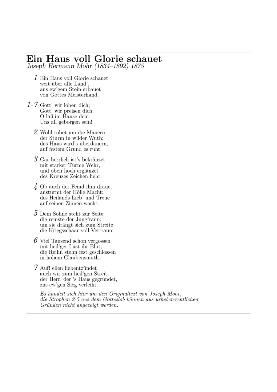 Ein Haus voll Glorie schauet (Gotteslob 478) Piano Solo scores gallery preview page 3
