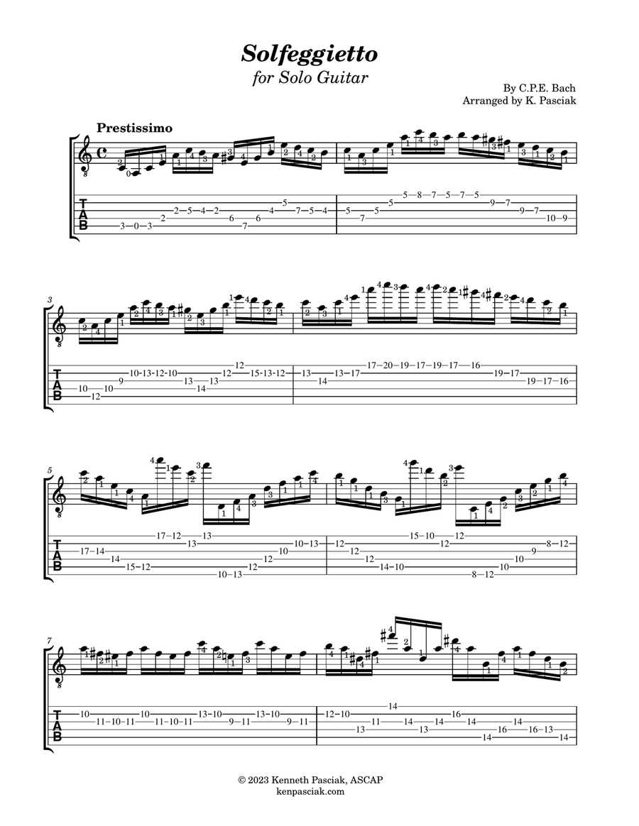 Solfeggietto (for Solo Guitar) Acoustic Guitar scores gallery preview page 3
