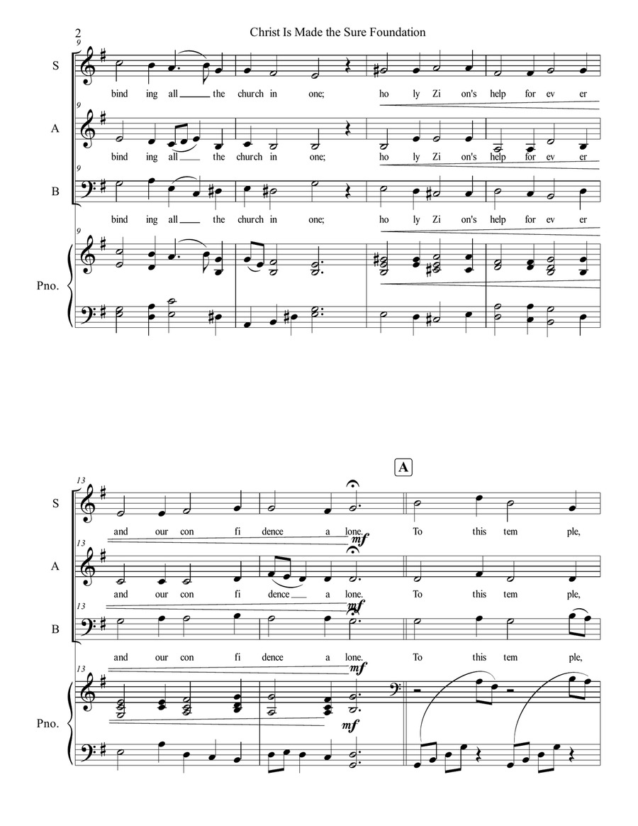 Christ Is Made the Sure Foundation 3-Part scores gallery preview page 2