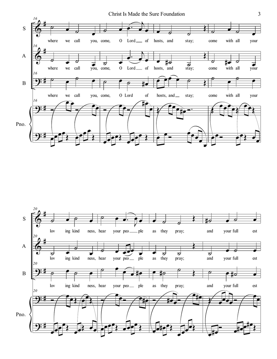 Christ Is Made the Sure Foundation 3-Part scores gallery preview page 3