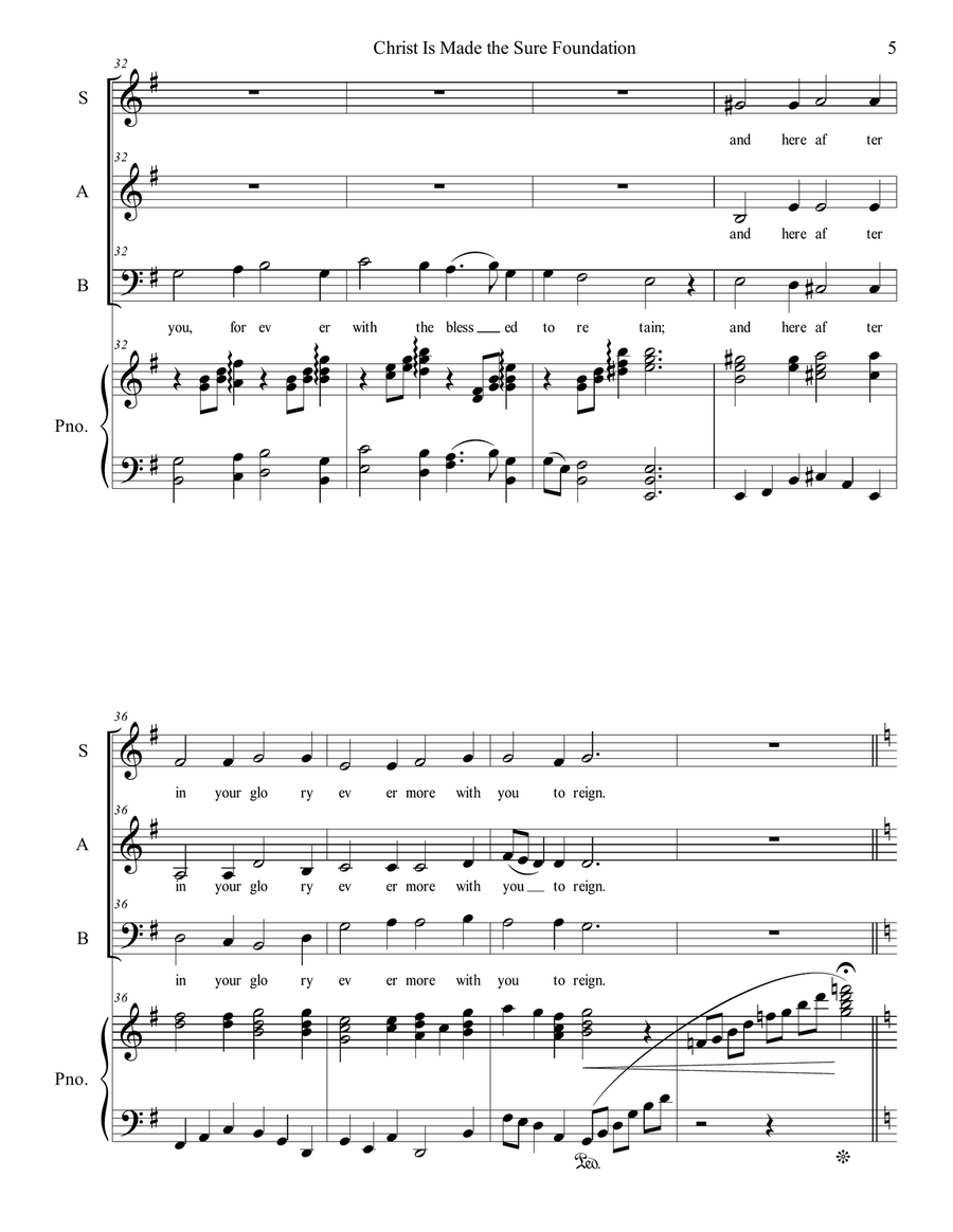 Christ Is Made the Sure Foundation 3-Part scores gallery preview page 5