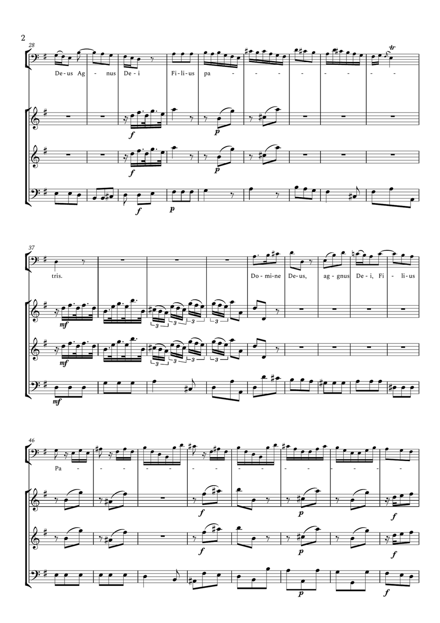 Mass in G Major - Domine Fili - Bass Aria -FullScore Chamber Orchestra scores gallery preview page 4
