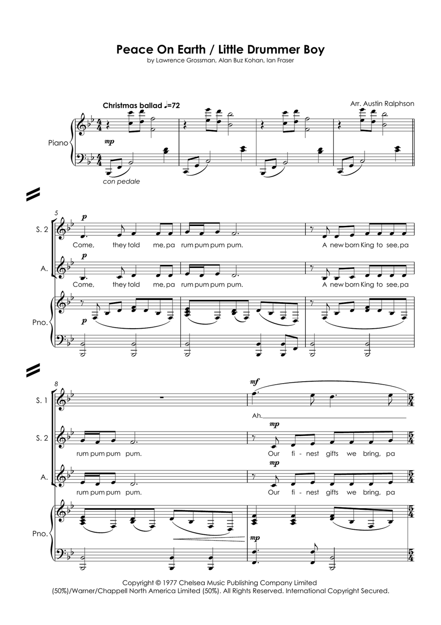 Peace On Earth Small Ensemble scores gallery preview page 3