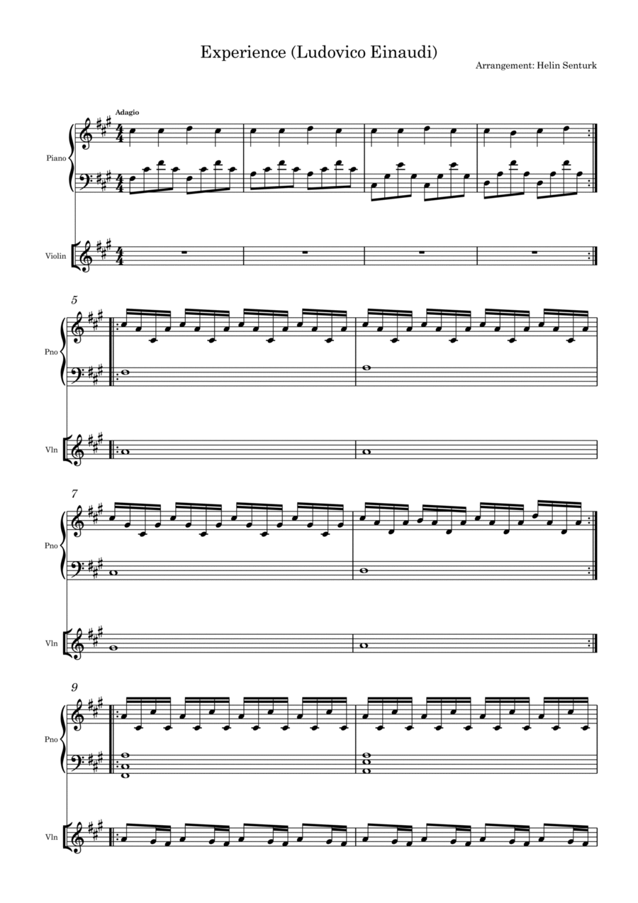 Experience - Ludovico Einaudi Violin scores gallery preview page 1