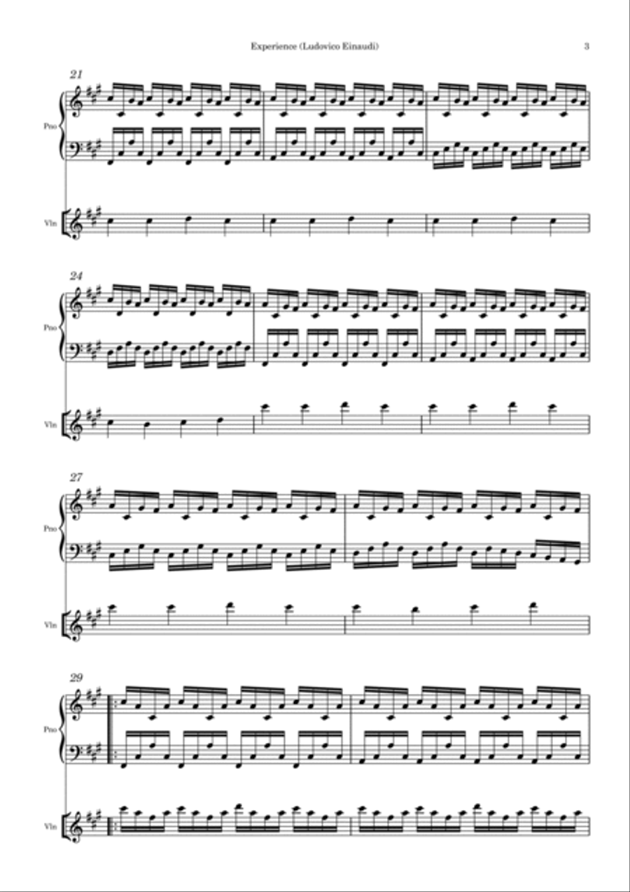 Experience - Ludovico Einaudi Violin scores gallery preview page 3