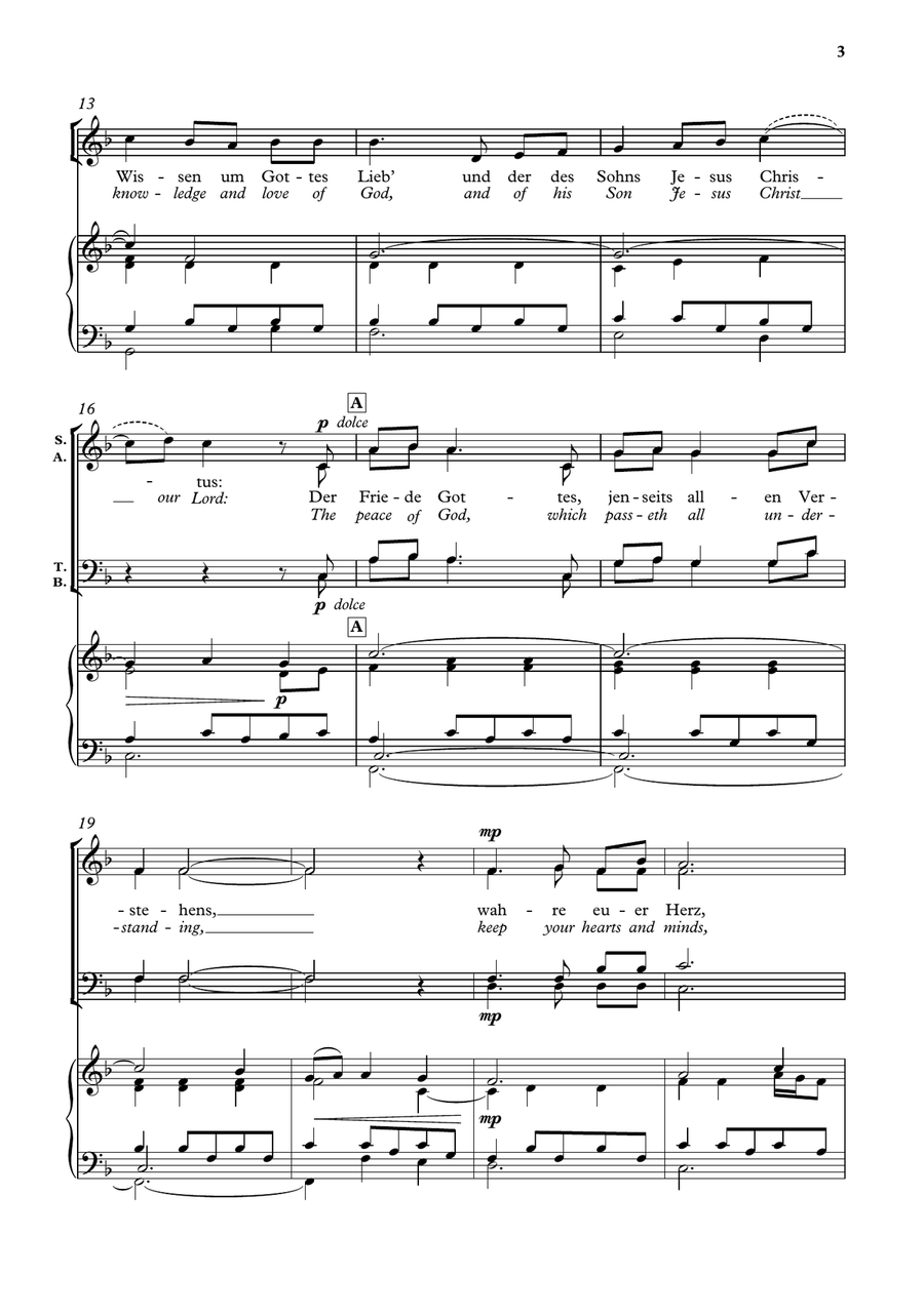 Der Friede Gottes (The peace of God) 4-Part scores gallery preview page 3