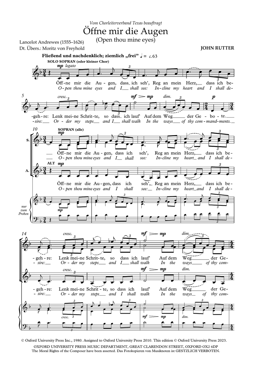 Offne mir die Augen (Open thou mine eyes) Divisi scores gallery preview page 2