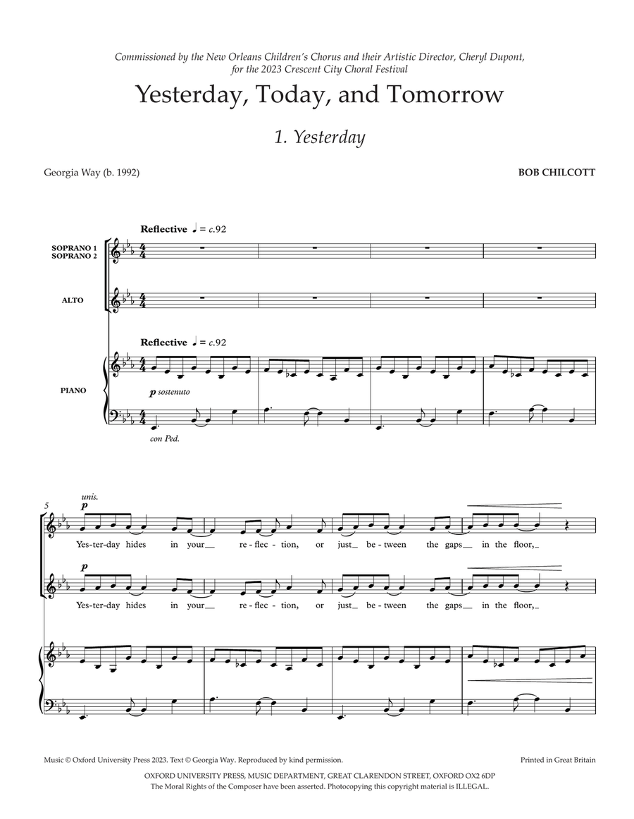 Yesterday, Today, and Tomorrow SSA scores gallery preview page 3