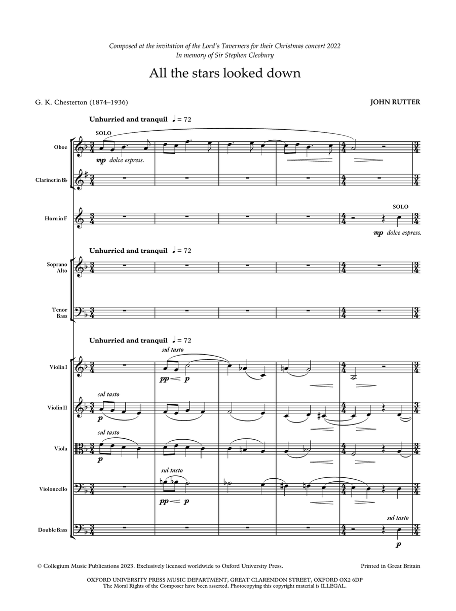 All the stars looked down 4-Part scores gallery preview page 2