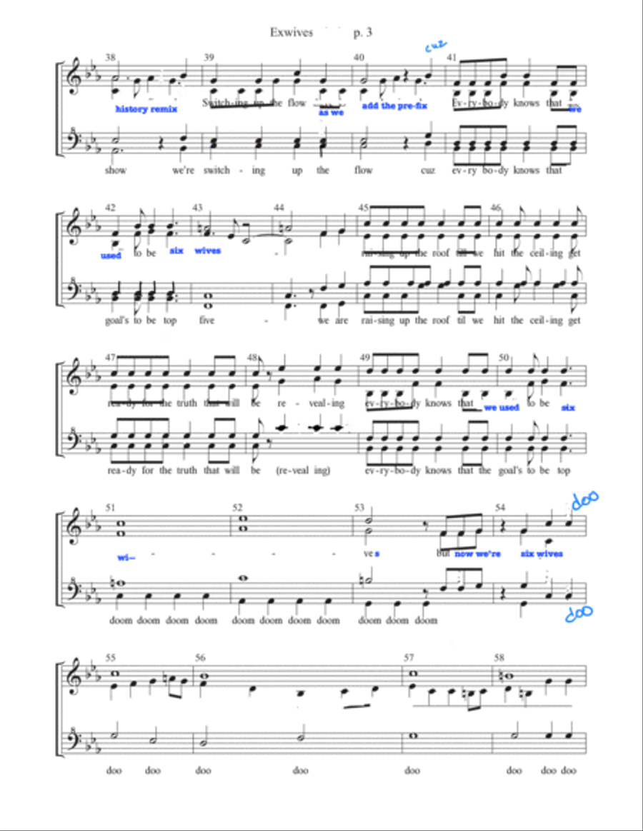 Ex wives Choir scores gallery preview page 3