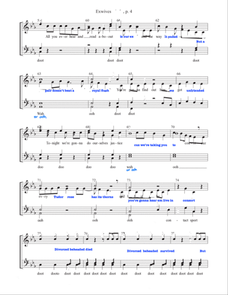 Ex wives Choir scores gallery preview page 4