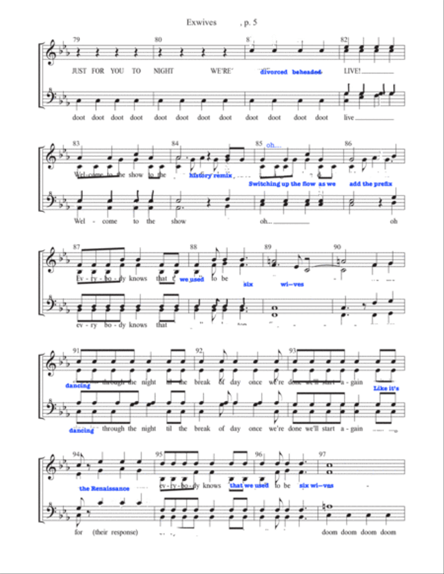 Ex wives Choir scores gallery preview page 5