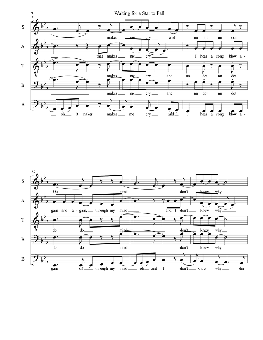 Waiting For A Star To Fall Choir scores gallery preview page 3