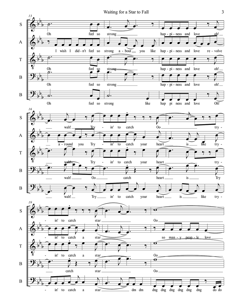 Waiting For A Star To Fall Choir scores gallery preview page 4