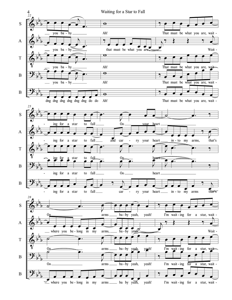 Waiting For A Star To Fall Choir scores gallery preview page 5