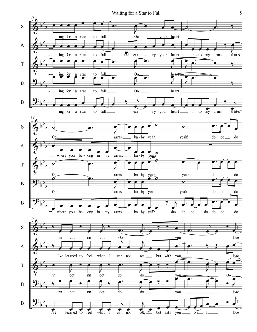 Waiting For A Star To Fall Choir scores gallery preview page 6