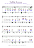 We Shall Overcome in Sheet Music with Lyrics & Chords, Harmonica Tabs & Indian Notation