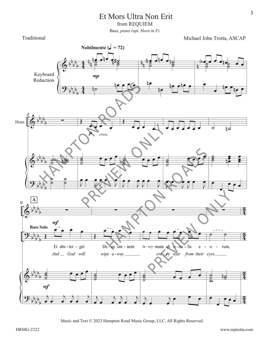 Et Mors Ultra Non Erit (Bass Vocal Solo) Voice Solo scores gallery preview page 4