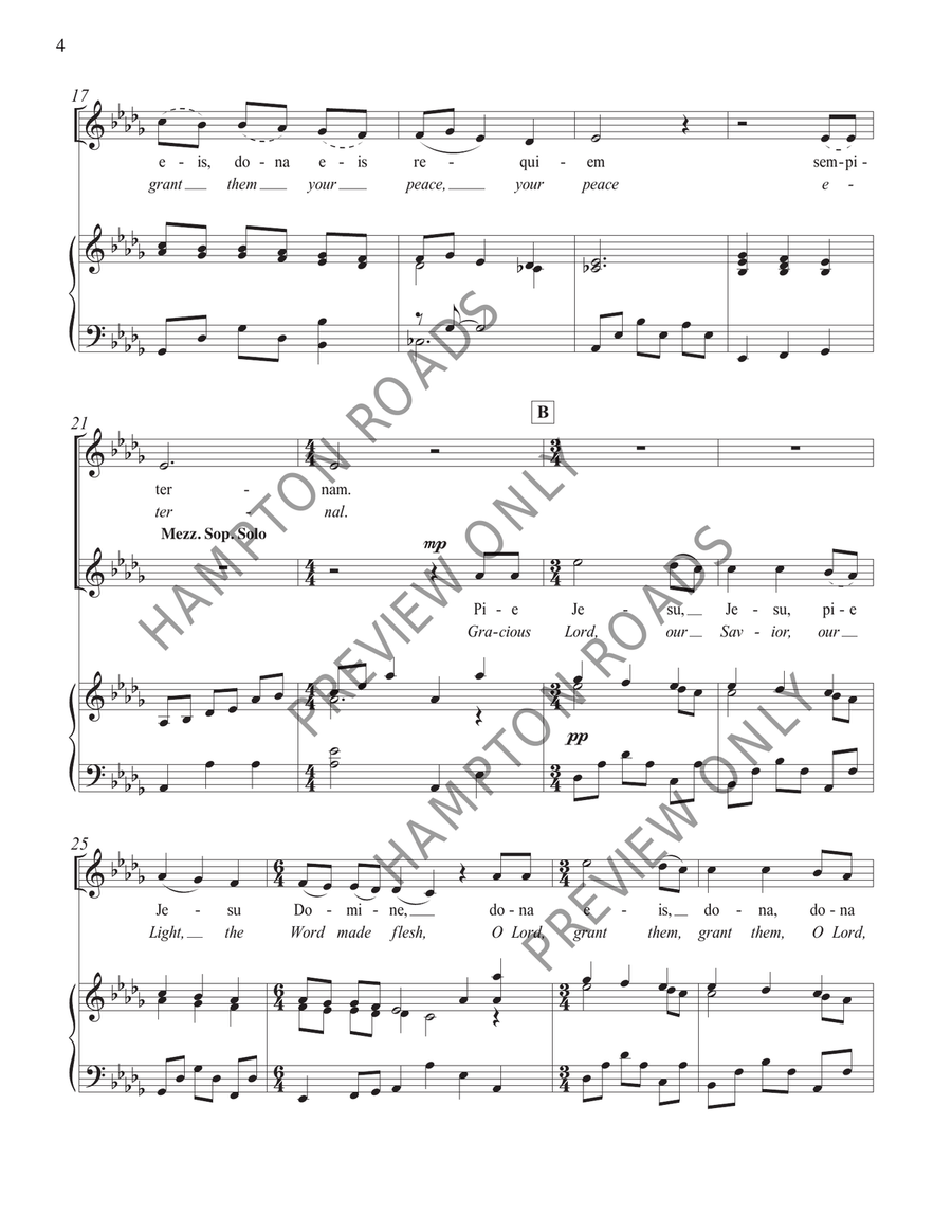 Pie Jesu (Soprano/Mezzo Soprano Duet) Mezzo-Soprano Voice scores gallery preview page 5