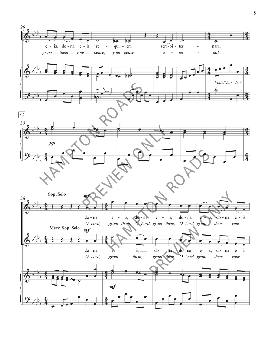 Pie Jesu (Soprano/Mezzo Soprano Duet) Mezzo-Soprano Voice scores gallery preview page 6