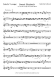 Sweet Elisabeth, arranged for Solo B flat Trumpet and Concert Band A4 Size