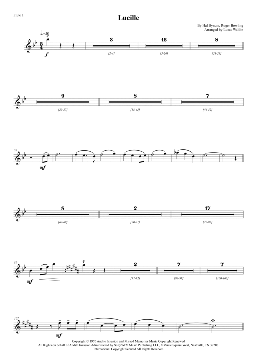 Lucille Full Orchestra scores gallery preview page 1