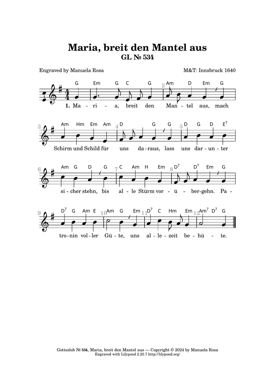 Maria, breit den Mantel aus (Gotteslob 534) Piano Solo scores gallery preview page 3