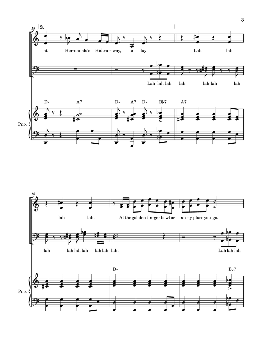 Hernando's Hideaway 4-Part scores gallery preview page 3