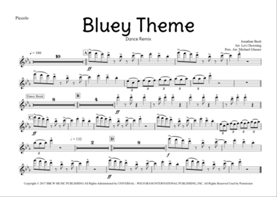 Bluey Theme Song Marching Band scores gallery preview page 5