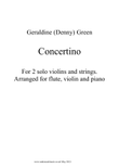 Concertino For Two Solo Violins and Strings (Flute, Violin and Piano Arrangement) mini preview